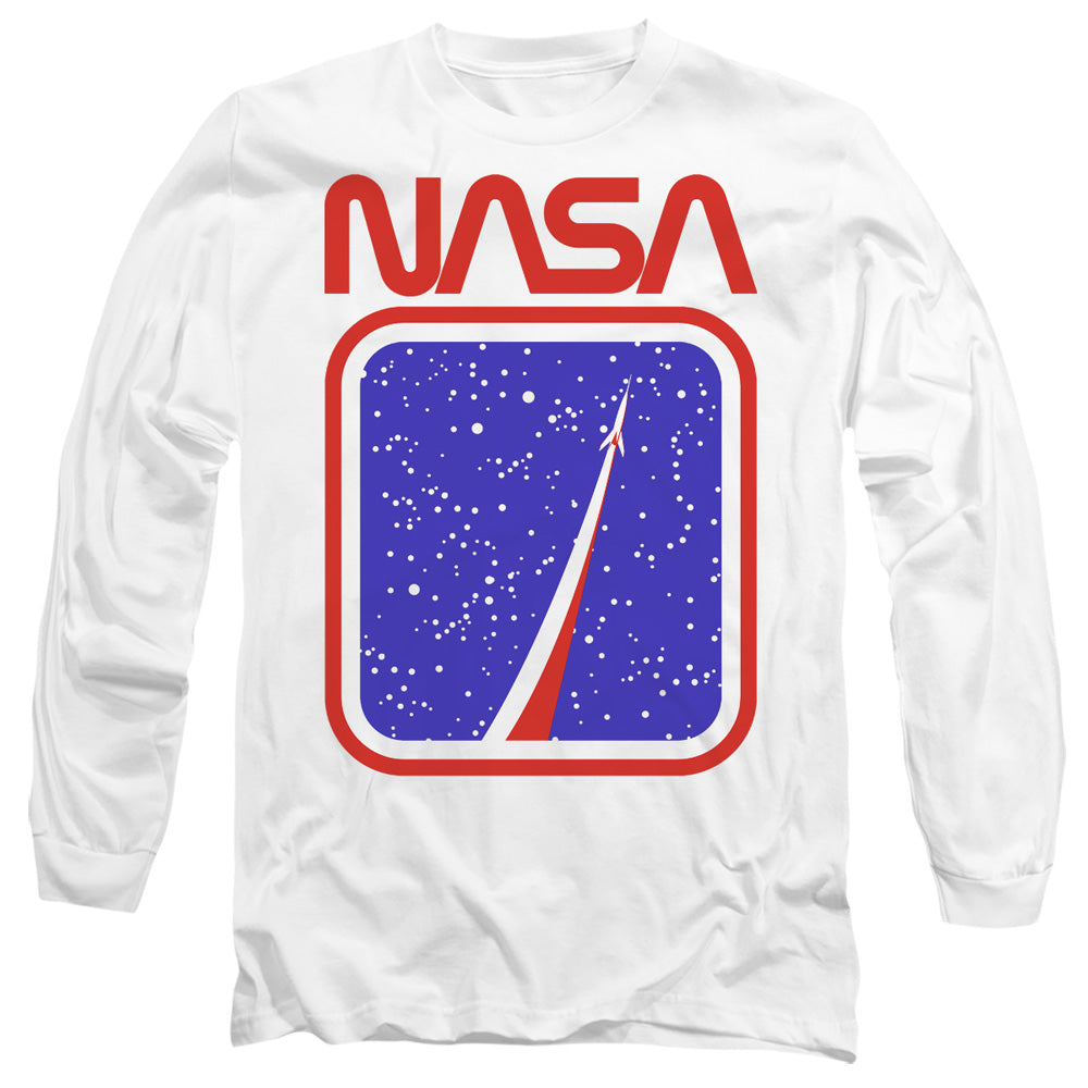 Nasa To The Stars Mens Long Sleeve Shirt White Officially Licensed