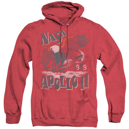 Nasa Apollo 11 Mens Heather Hoodie Red Officially Licensed