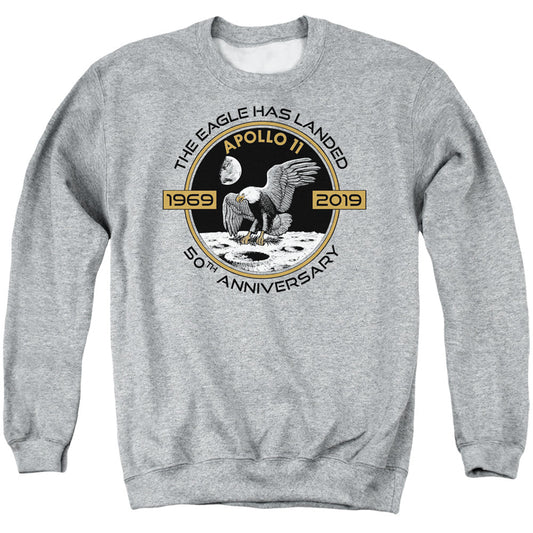 Nasa Apollo Circle 50Th Mens Crewneck Sweatshirt Athletic Heather Officially Licensed
