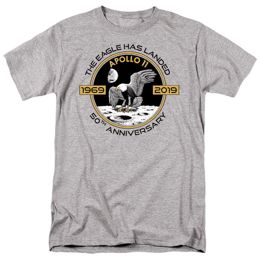 Nasa Apollo Circle 50Th Mens T Shirt Athletic Heather Officially Licensed