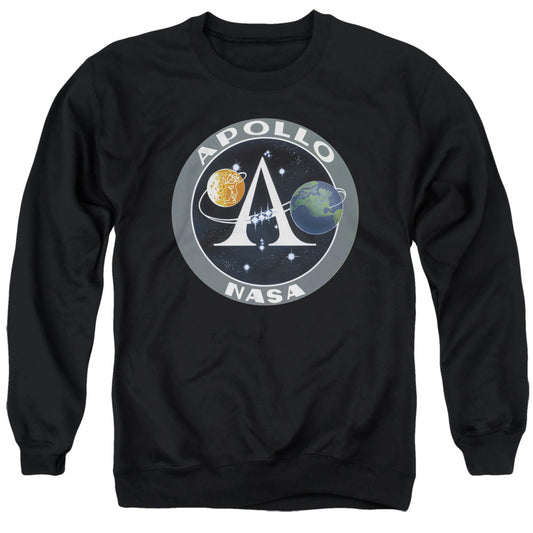 Nasa Apollo Mission Patch Mens Crewneck Sweatshirt Black Officially Licensed