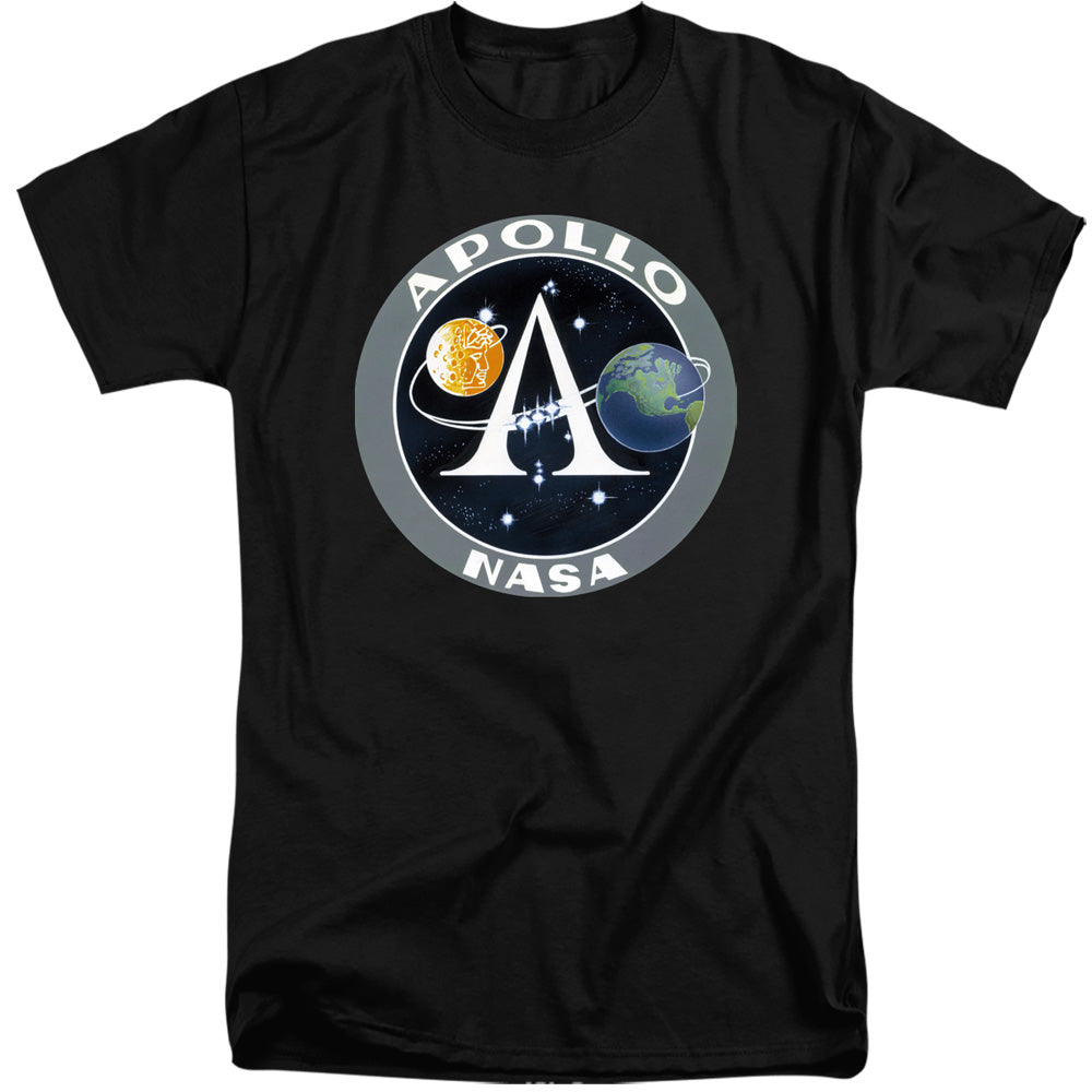 Nasa Apollo Mission Patch Mens Tall T Shirt Black Officially Licensed