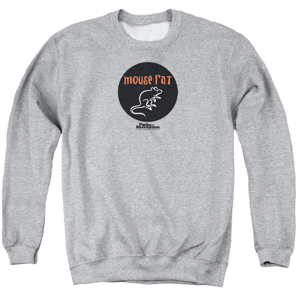 Parks & Rec Mouse Rat Circle Mens Crewneck Sweatshirt Athletic Heather