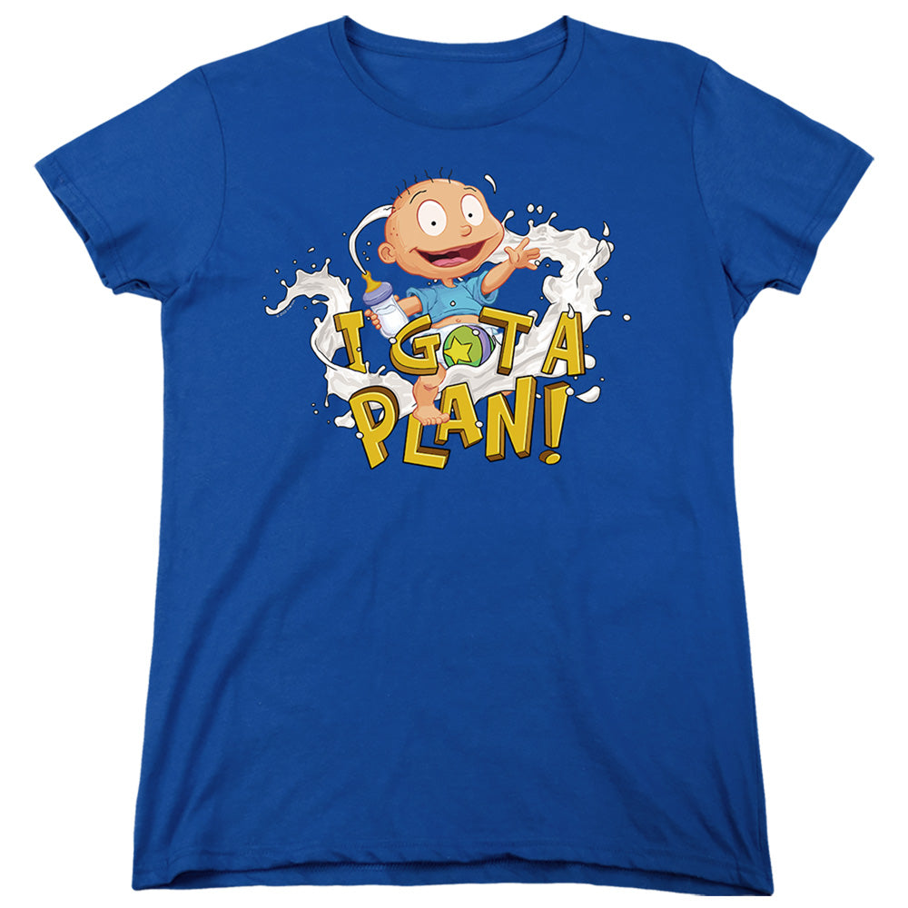 Rugrats Tommy Pickles Has A Plan Womens T Shirt Royal Blue Officially Licensed