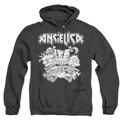Rugrats Angelica Pickles Rocks Mens Heather Hoodie Black Officially Licensed