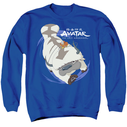 Avatar The Last Airbender Appa In Flight Mens Crewneck Sweatshirt Royal