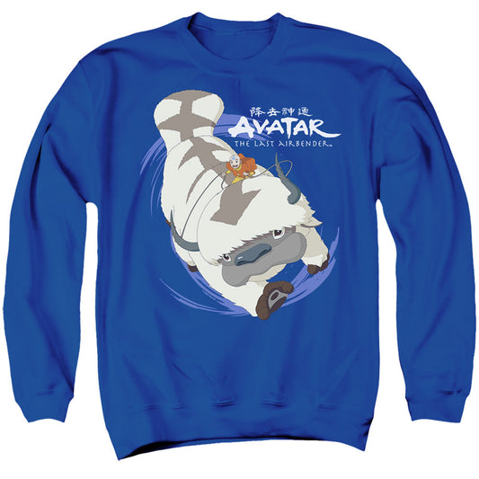 Avatar The Last Airbender Appa In Flight Mens Crewneck Sweatshirt Royal Blue