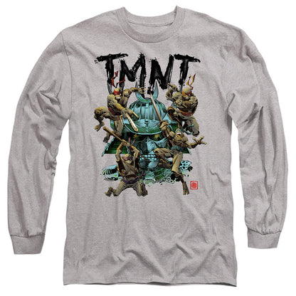 Tmnt Feudal Japan Mens Long Sleeve Shirt Athletic Heather Officially Licensed