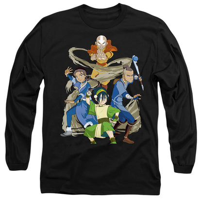 Avatar The Last Airbender Team Avatar Elements Mens Long Sleeve Shirt Black