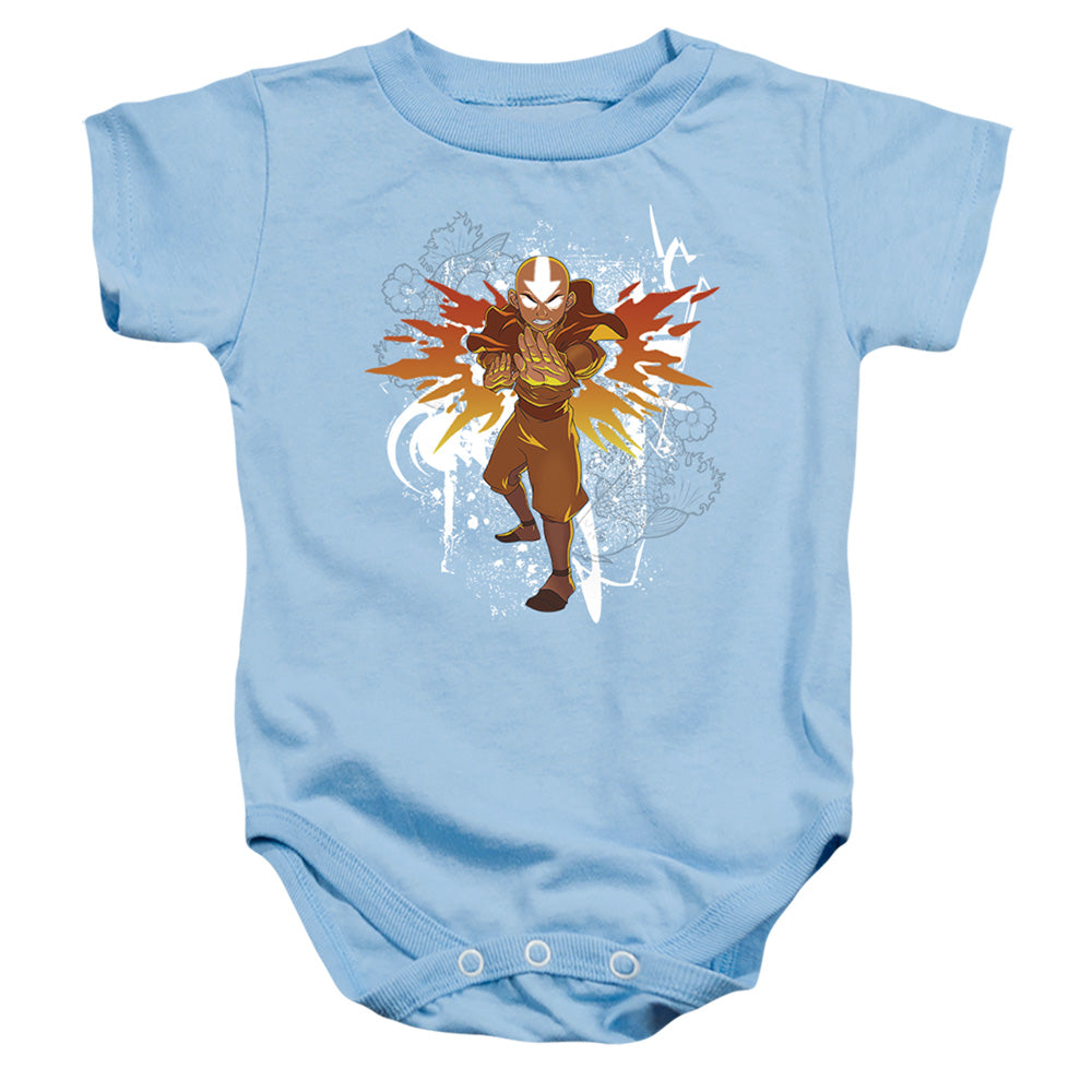 Avatar The Last Airbender Flower And Fish Aang Infant Baby Snapsuit Light Blue Officially Licensed