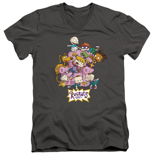Rugrats Rugrats Chair Mens Slim Fit V-Neck T Shirt Charcoal Officially Licensed
