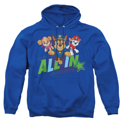 Paw Patrol All In Mens Hoodie Royal Blue Officially Licensed