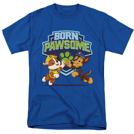 Paw Patrol Born Pawsome Mens T Shirt Royal Blue Officially Licensed