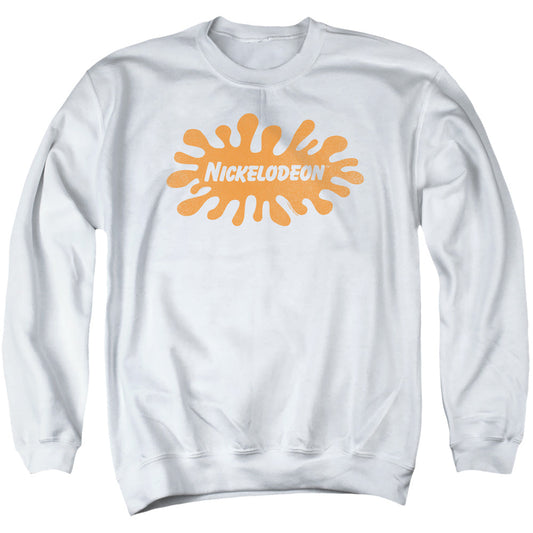Nickelodeon Brand Nick Retro Splat Logo Mens Crewneck Sweatshirt White Officially Licensed