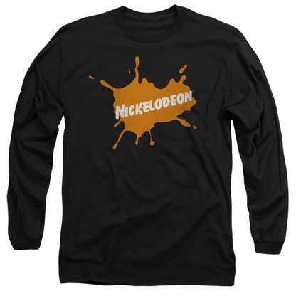Nickelodeon Brand Nick Retro Burst Logo Mens Long Sleeve Shirt Black Officially Licensed