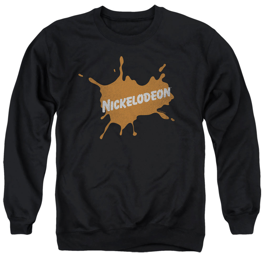 Nickelodeon Brand Nick Retro Burst Logo Mens Crewneck Sweatshirt Black Officially Licensed
