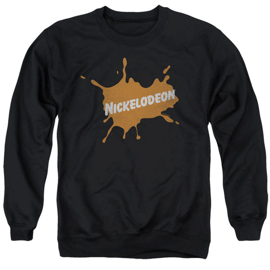 Nickelodeon Brand Nick Retro Burst Logo Mens Crewneck Sweatshirt Black Officially Licensed