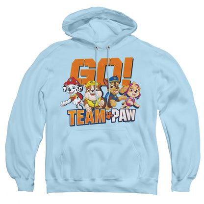 Paw Patrol Go! Team Paw Mens Hoodie Light Blue Officially Licensed