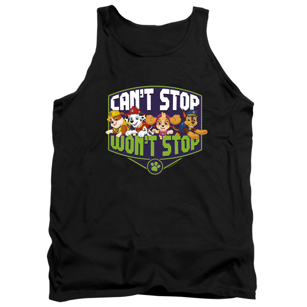Paw Patrol Can'T Stop Won'T Stop Mens Tank Top Shirt Black Officially Licensed