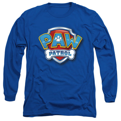 Paw Patrol 3D Logo Mens Long Sleeve Shirt Royal Blue Officially Licensed