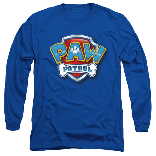Paw Patrol 3D Logo Mens Long Sleeve Shirt Royal Blue Officially Licensed