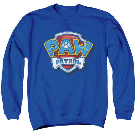 Paw Patrol 3D Logo Mens Crewneck Sweatshirt Royal Blue Officially Licensed