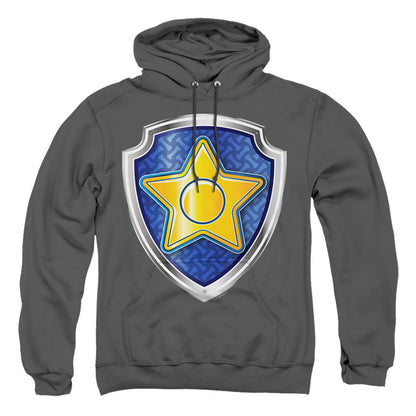 Paw Patrol Chase Badge Mens Hoodie Charcoal Officially Licensed