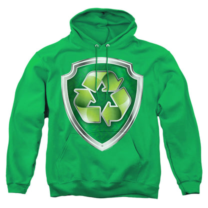 Paw Patrol Rocky Badge Mens Hoodie Kelly Green Officially Licensed