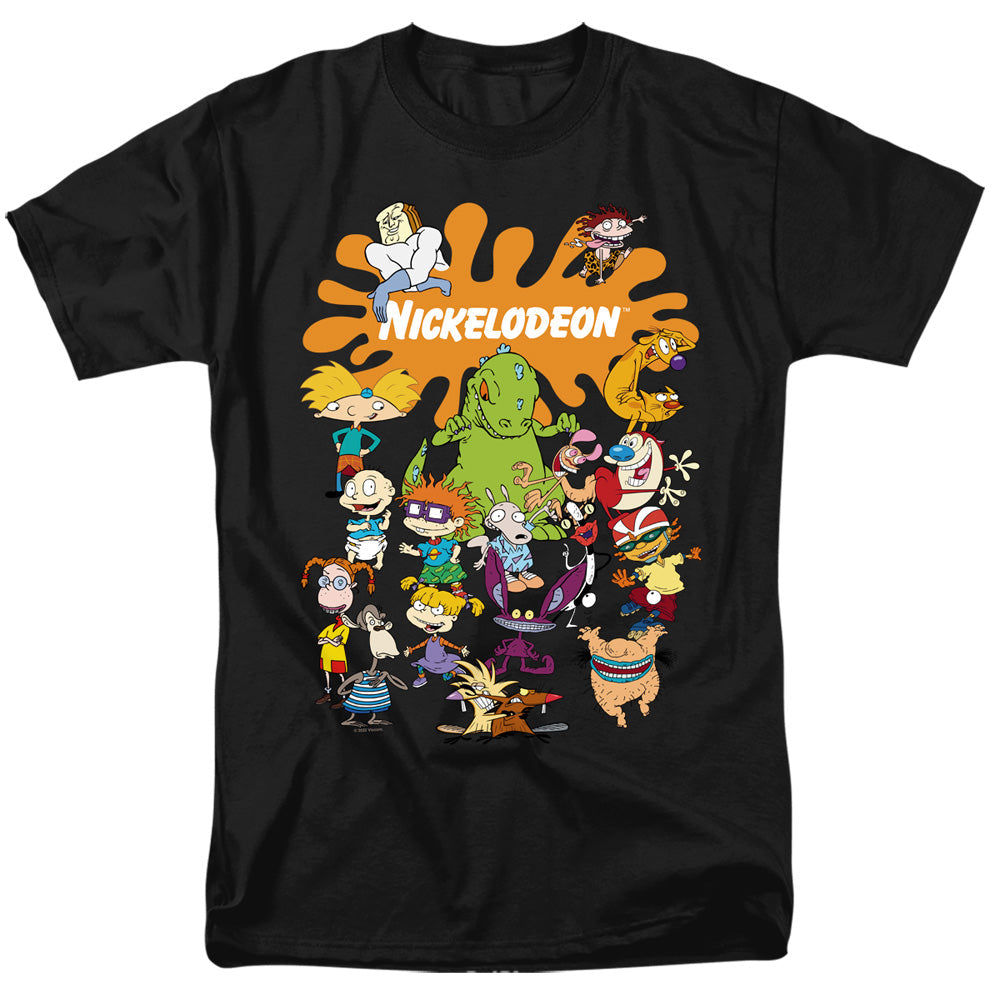 Nickelodeon Brand Nick Splat Group Mens T Shirt Black Officially Licensed