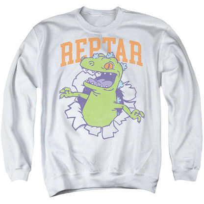 Rugrats Reptar Shirt Rip Mens Crewneck Sweatshirt White Officially Licensed