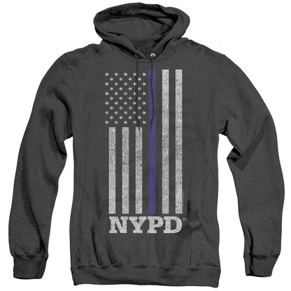 New York City Thin Blue Line Mens Heather Hoodie Black Officially Licensed