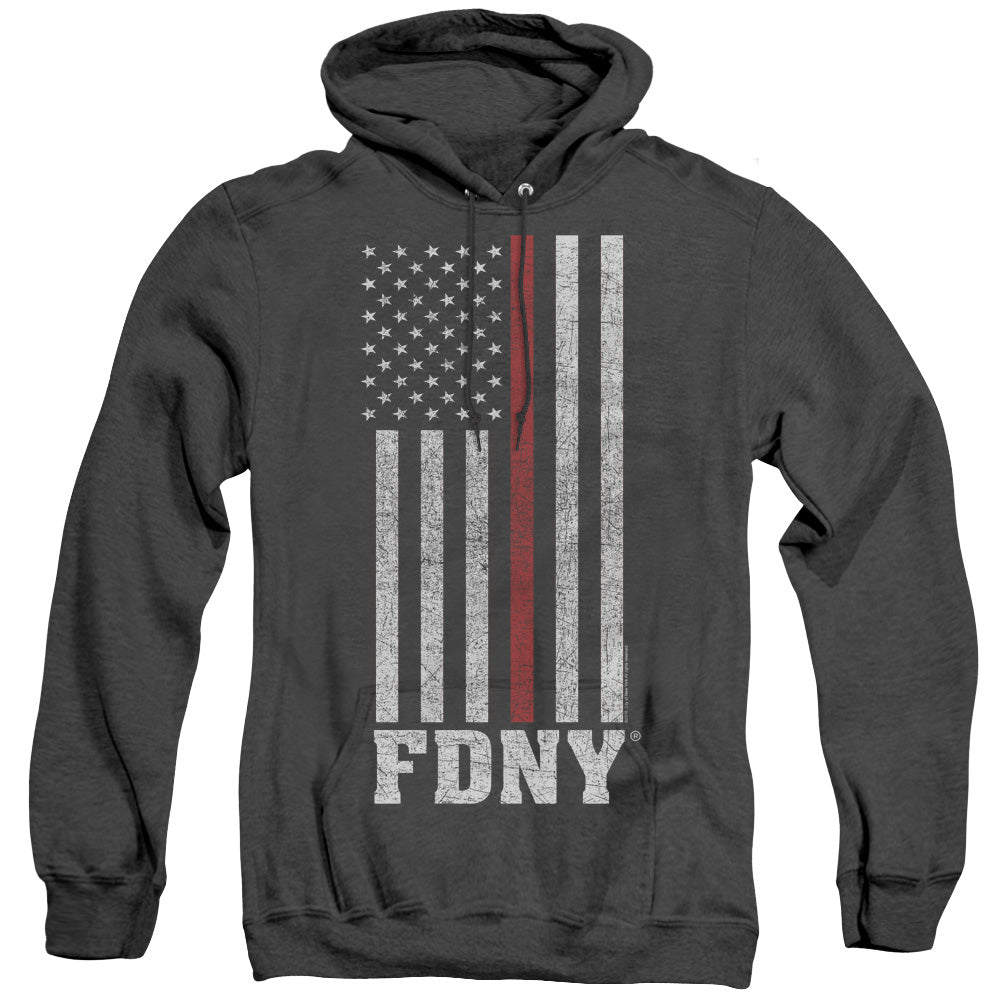 New York City Thin Red Line Mens Heather Hoodie Black Officially Licensed