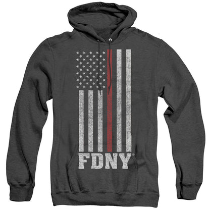 New York City Thin Red Line Mens Heather Hoodie Black Officially Licensed