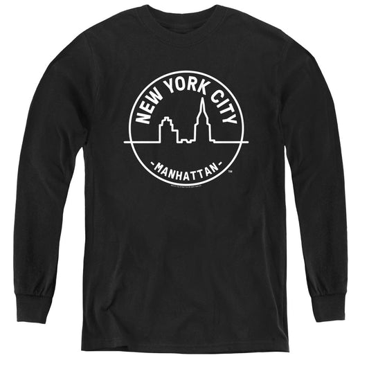 New York City See Nyc Manhattan Long Sleeve Kids Youth T Shirt Black