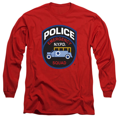 New York City Emergency Squad Mens Long Sleeve Shirt Red Officially Licensed