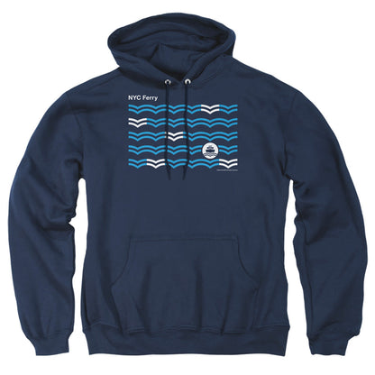 New York City Waves Mens Hoodie Navy Officially Licensed