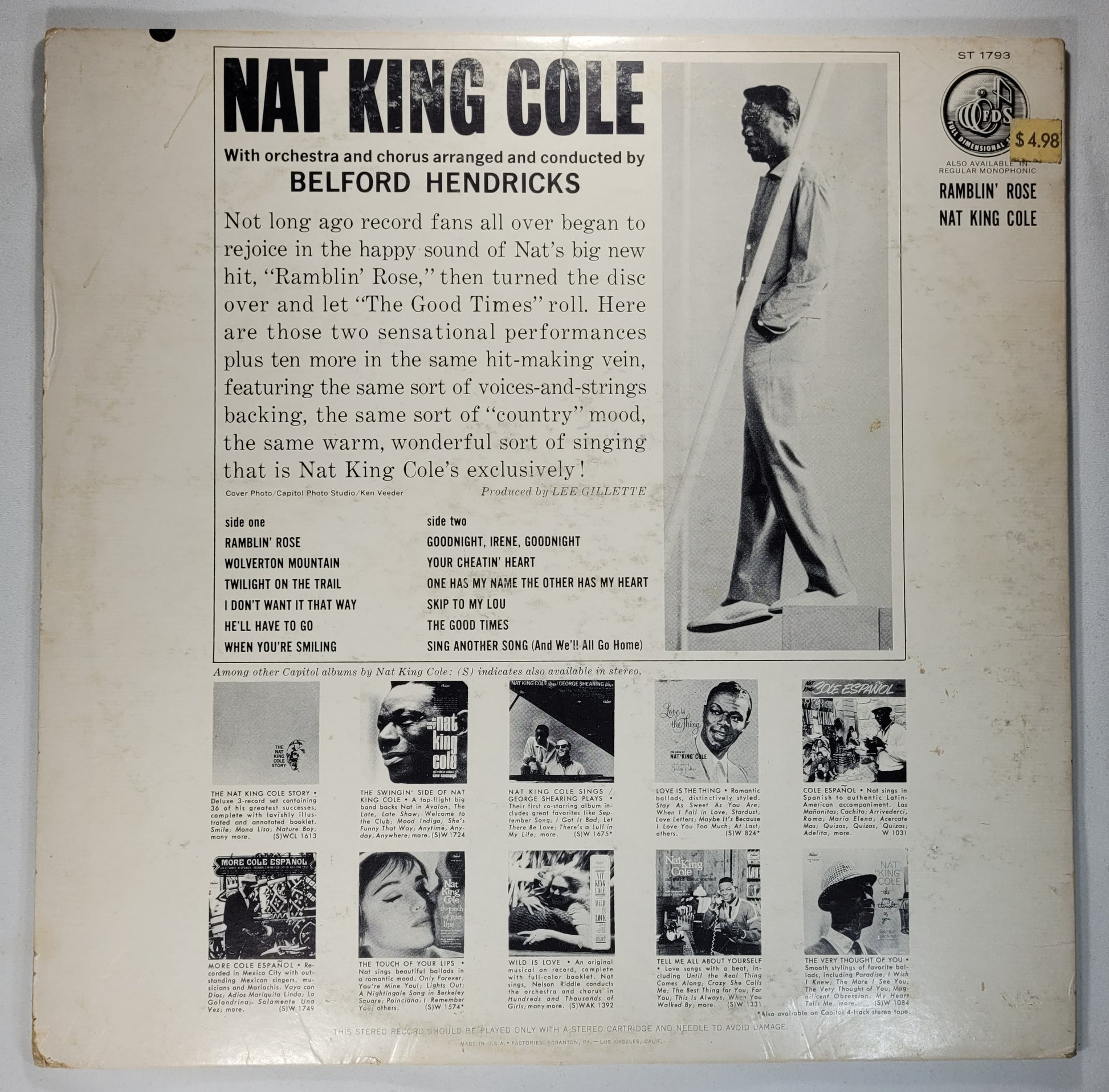 Nat King Cole - Ramblin' Rose [1962 Used Vinyl Record LP] [C]