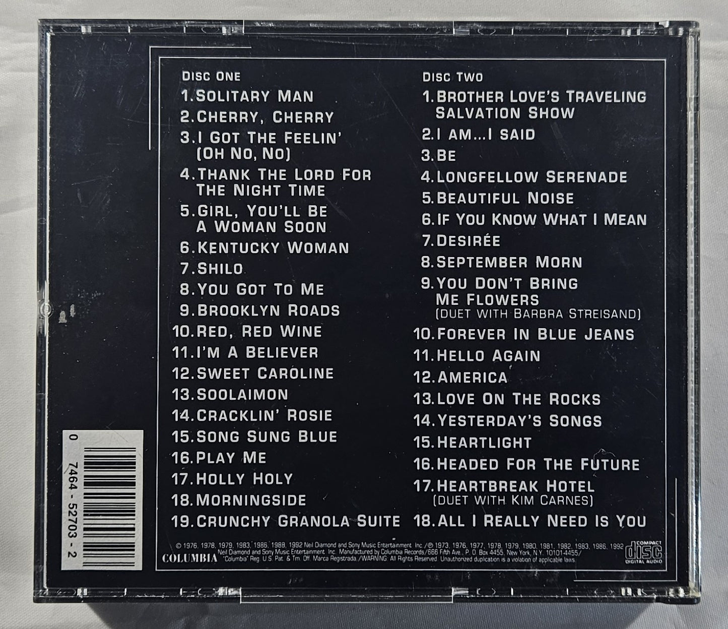 Neil Diamond - The Greatest Hits 1966-1992 [Compilation] [Used Double CD] [B]