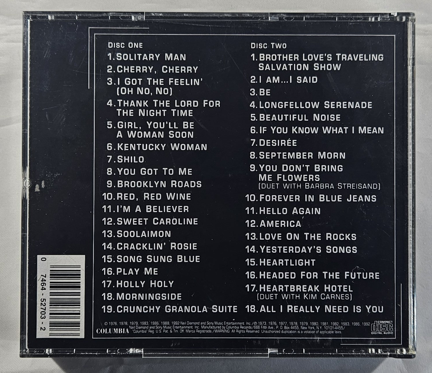 Neil Diamond - The Greatest Hits 1966-1992 [Compilation] [Used Double CD] [B]