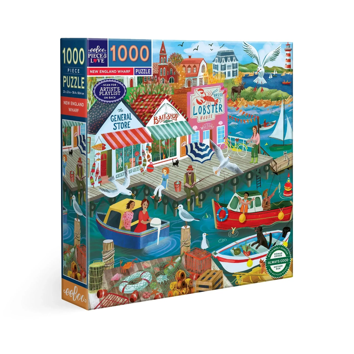 New England Wharf 1000 Piece Jigsaw Puzzle eeBoo