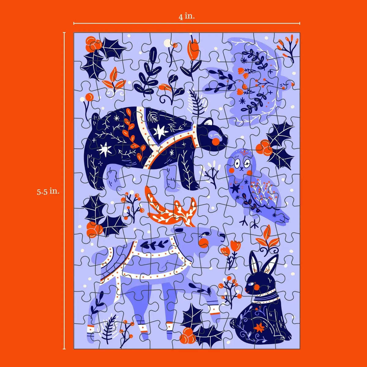 Nordic Animals 99 Piece Mini Jigsaw Puzzle Puzzledly
