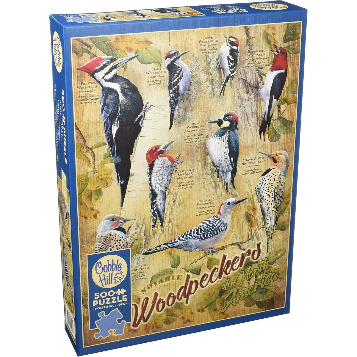 Notable Woodpeckers 500 Piece Jigsaw Puzzle Cobble Hill