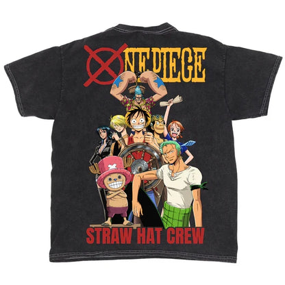 Straw Hat Crew Jumbo Print Mineral Wash T-Shirt