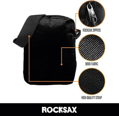 Rocksax Oasis Logo - Black Crossbody Bag