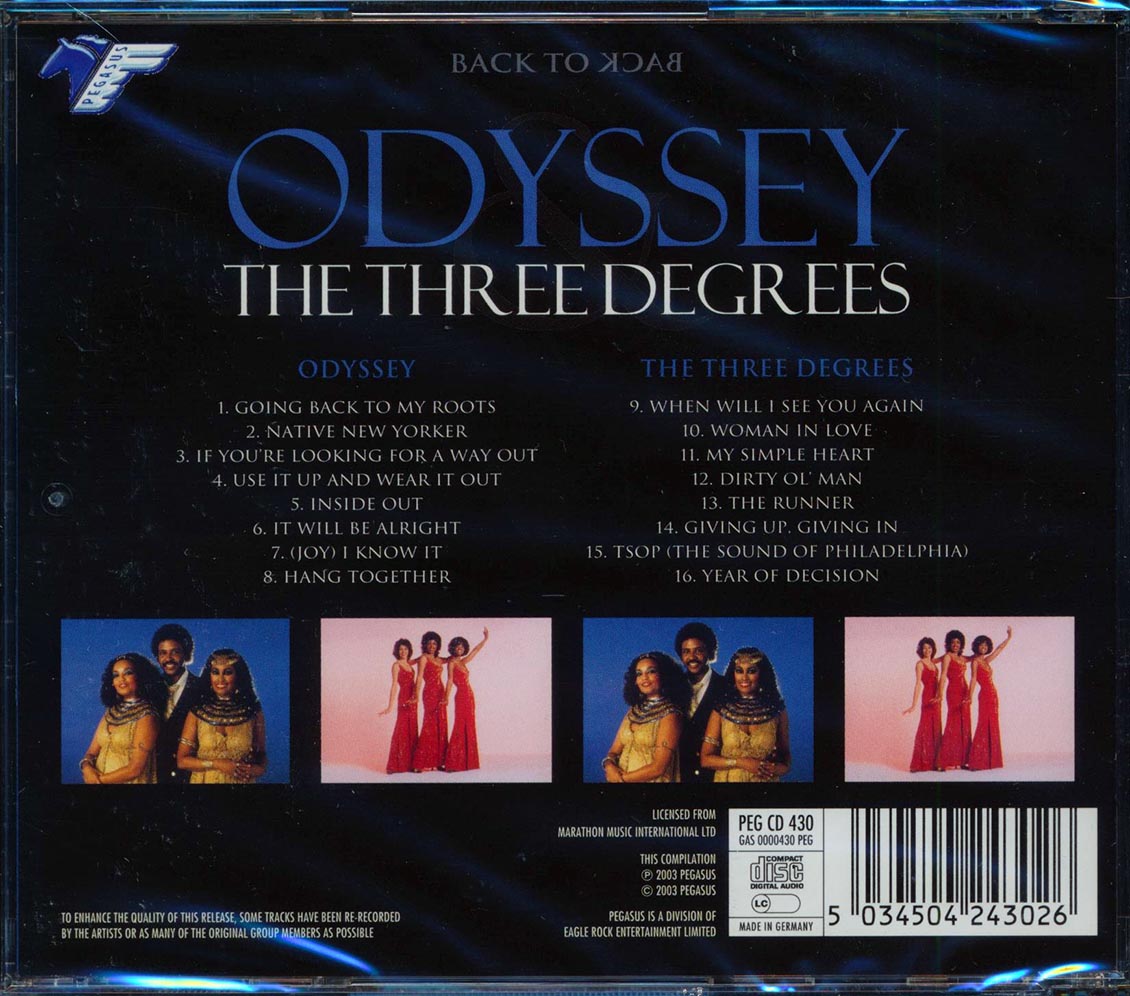 Odyssey, The Three Degrees - Back to Back [2003 Compilation] [New CD]