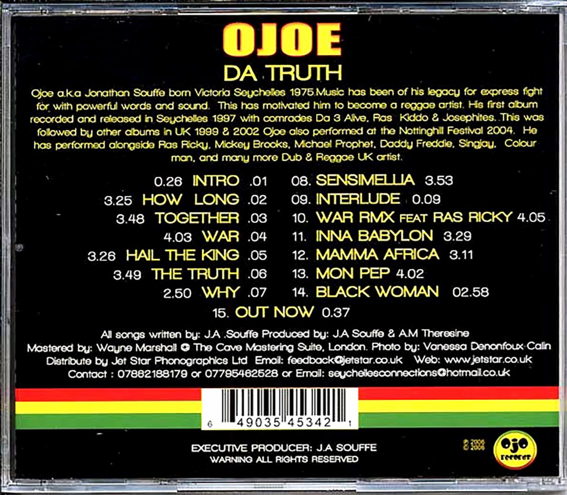 Ojoe - Da Truth [2006 New CD]