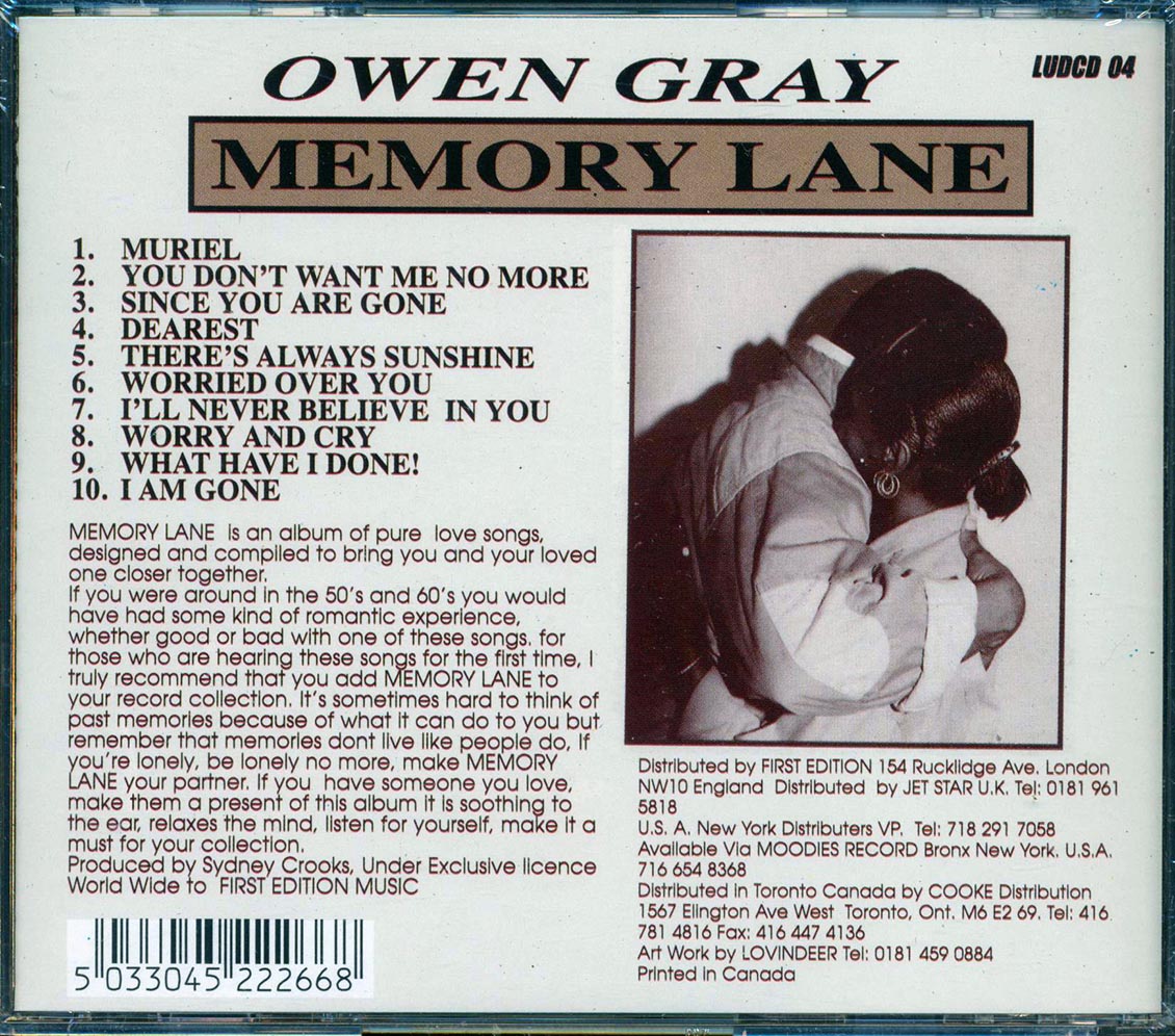 Owen Gray - Memory Lane Vol. 1 [New CD]