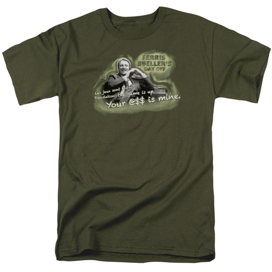 Ferris Bueller Mr. Rooney Mens T Shirt Military Green Officially Licensed