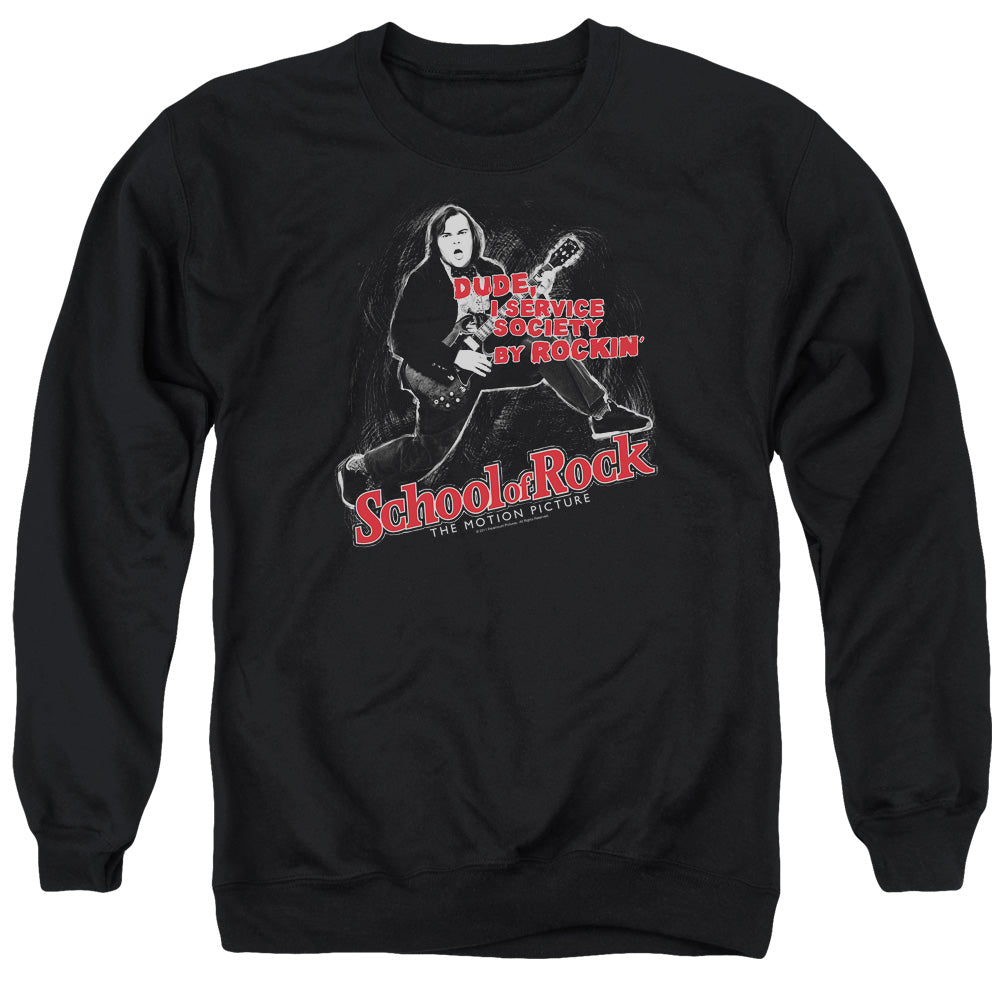 School Of Rock Rockin Mens Crewneck Sweatshirt Black Officially Licensed