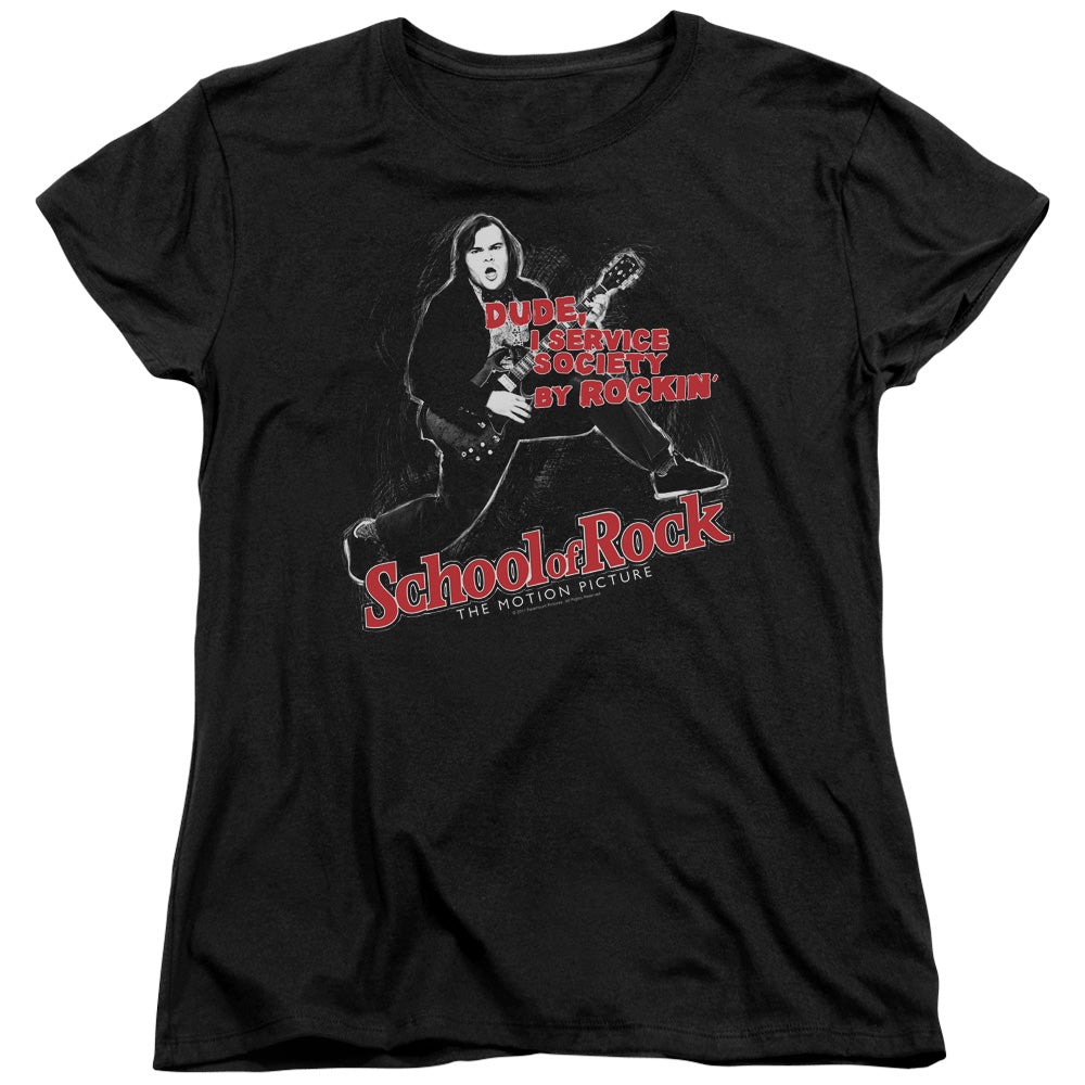 School Of Rock Rockin Womens T Shirt Black Officially Licensed
